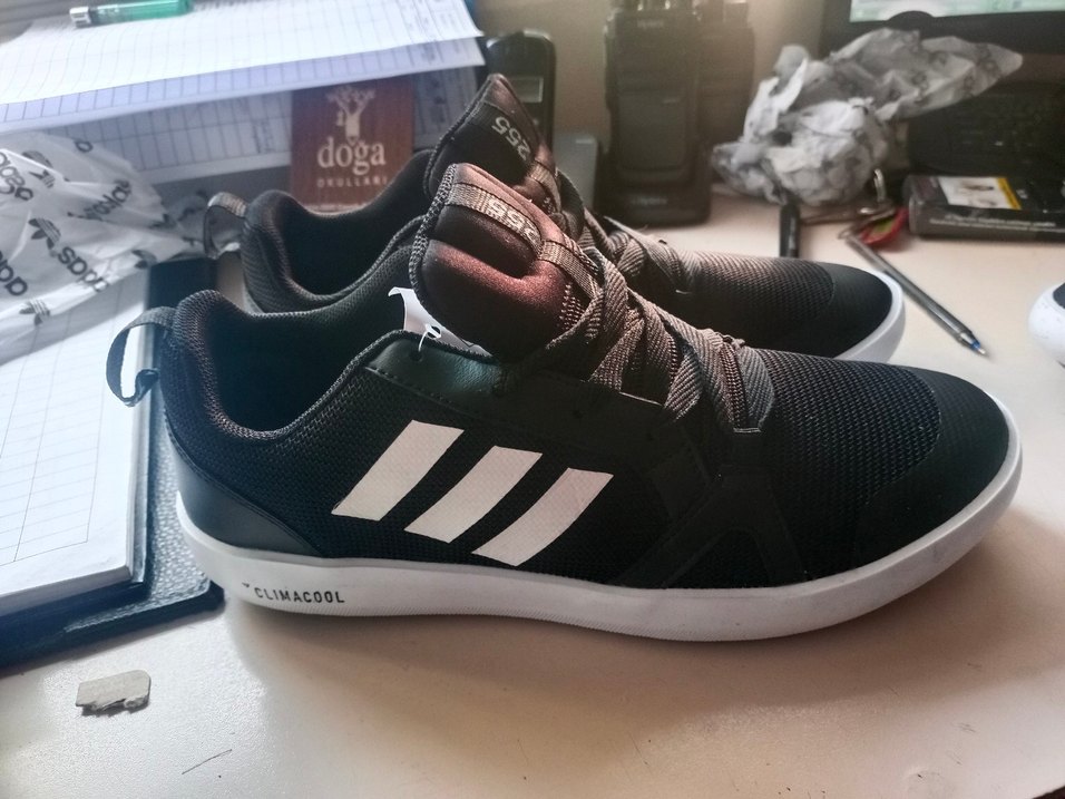 Siyah Gri Çizgili Bağcıklı Erkek Spor Ayakkabı - Görsel 3