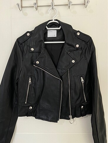 Bershka Suni Deri Biker Ceket