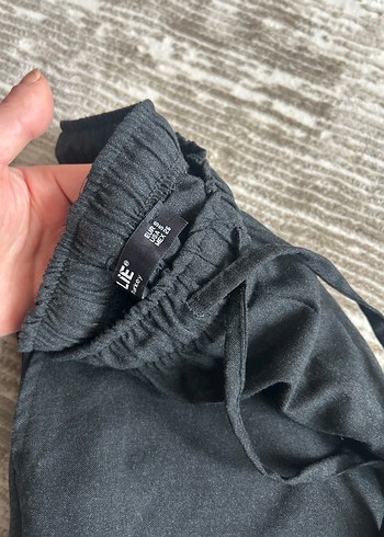 Gri Keten Salaş Midi Pantolon - Görsel 2