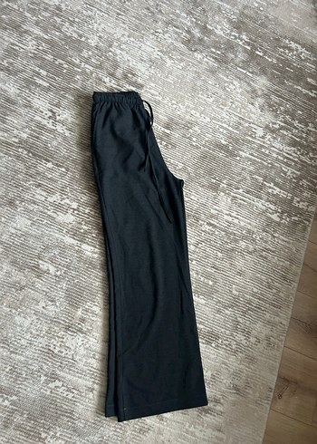 Gri Keten Salaş Midi Pantolon - Görsel 3