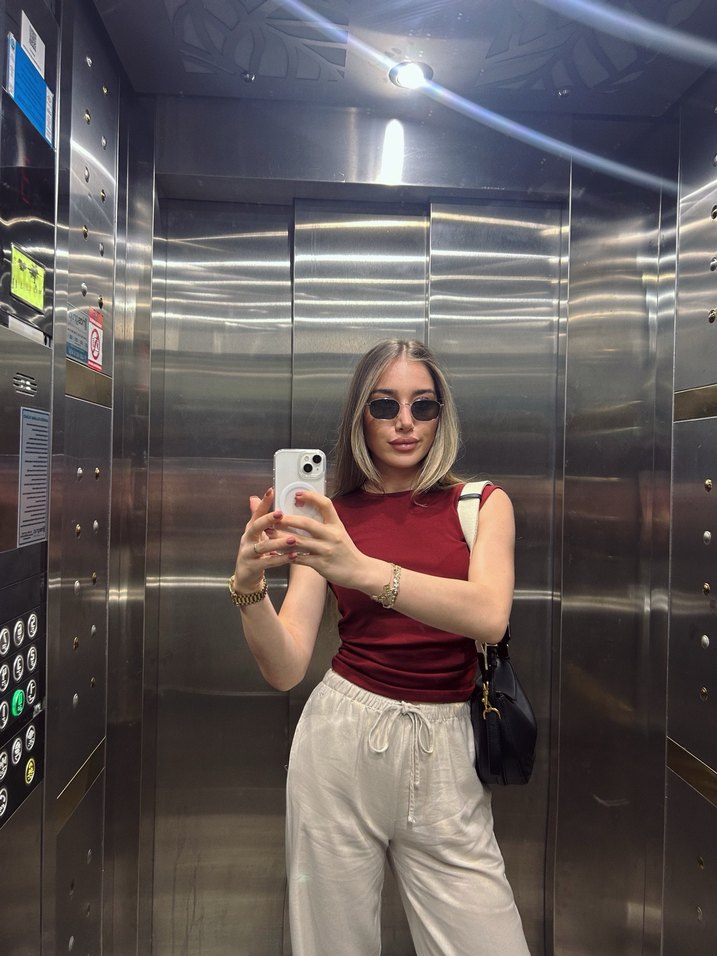 Siyah Deri Tokalı Kadın El Çantası - Görsel 2