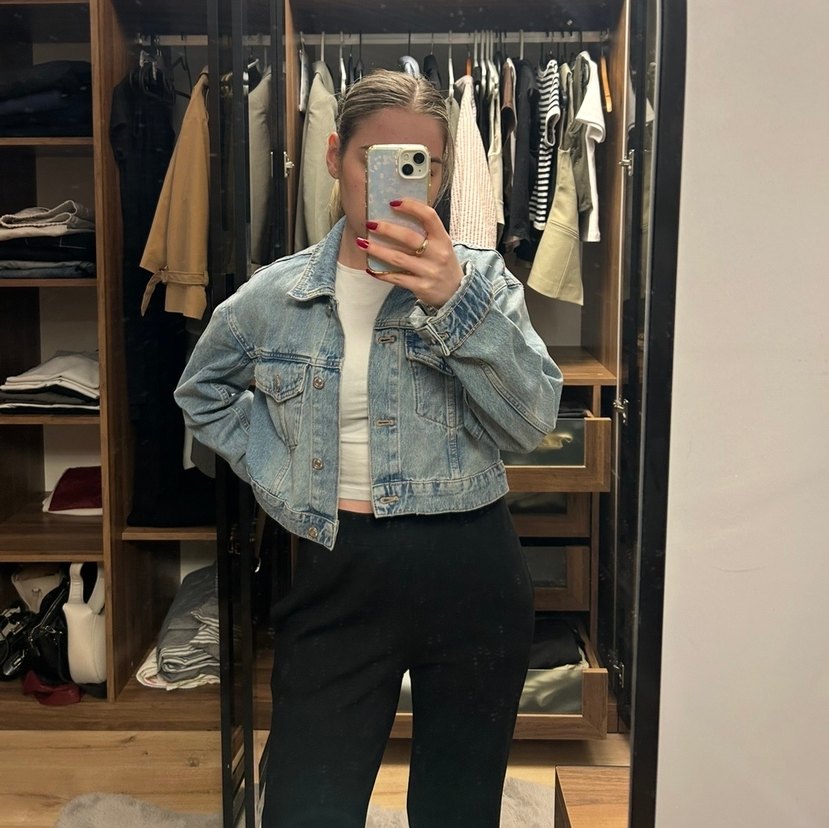 Mango Cep Detaylı Mavi Denim Ceket - Görsel 2