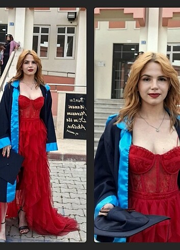 alfabeta kırmızı fırfırlı elbise