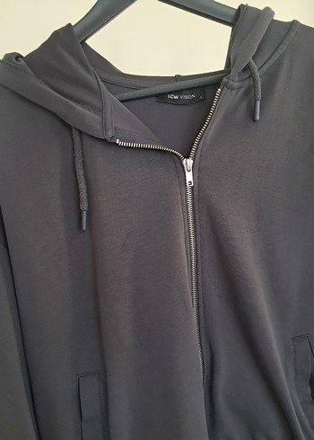l Beden LCW Vision Kapüşonlu Gri Fermuarlı Kadın Sweatshirt