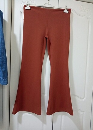 m Beden turuncu Renk İspanyol paça likralı esnek pantolon