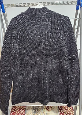 Gri Parlak Triko Boğazlı Kadın Kazak - Görsel 5