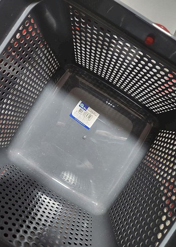 2 Li Kırmızı Saplı Gri Saklama Sepeti - Görsel 4