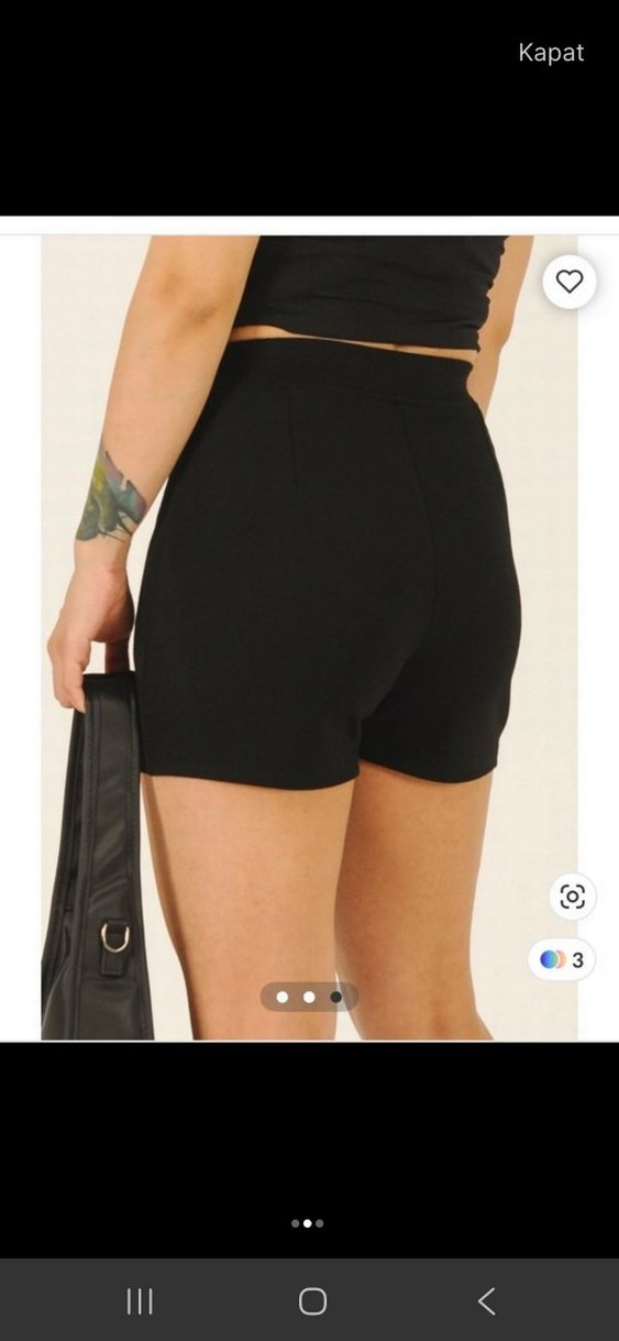 Siyah Mini Şort Etek - Görsel 2