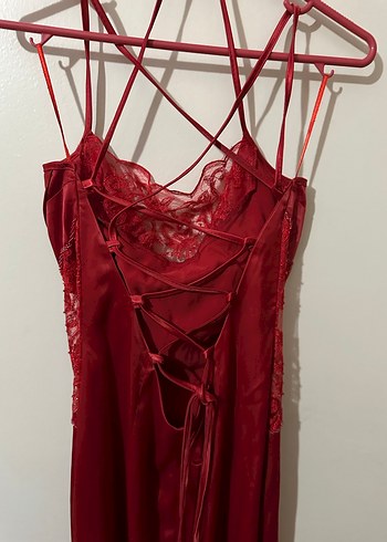 Kırmızı uzun abiye elbise - Görsel 5