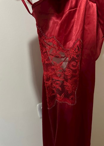 Kırmızı uzun abiye elbise - Görsel 3