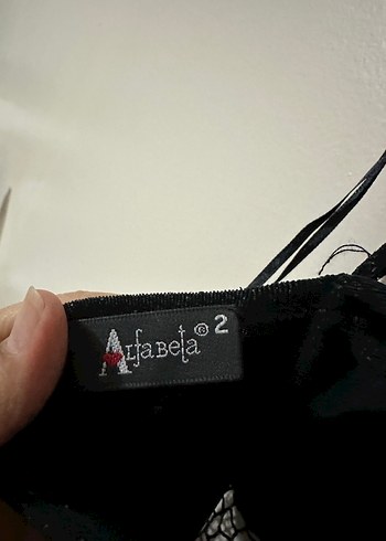 Alfabeta siyah simli abiye elbise - Görsel 5