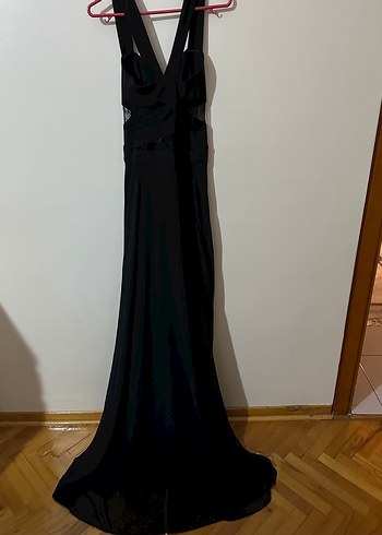 Siyah Uzun abiye elbise - Görsel 7