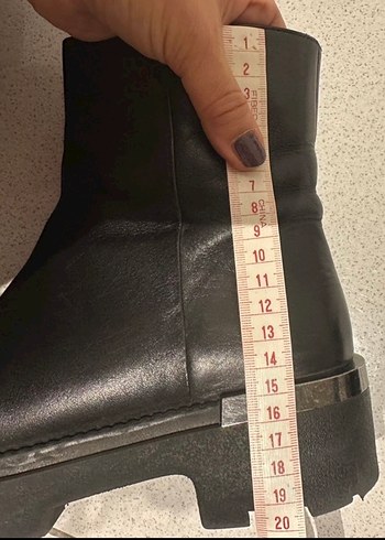 Elle Kadın Siyah Deri Platform Topuklu Bot - Görsel 8