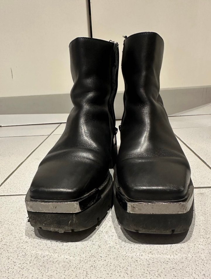 Elle Kadın Siyah Deri Platform Topuklu Bot - Görsel 3