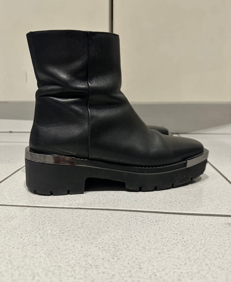 Elle Kadın Siyah Deri Platform Topuklu Bot - Görsel 2