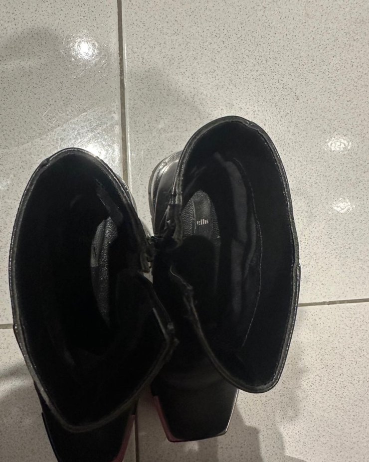 Elle Kadın Siyah Deri Platform Topuklu Bot - Görsel 5