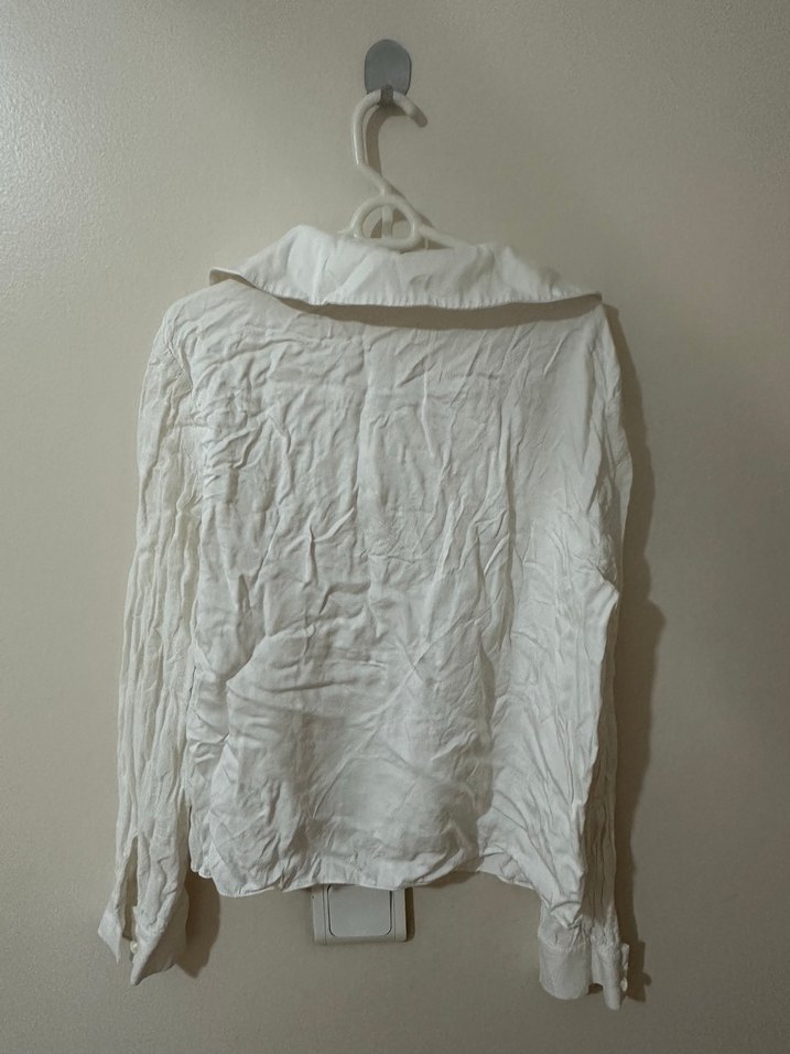 Adil Işık kemik rengi Keten Uzun Kollu Gömlek. - Görsel 4