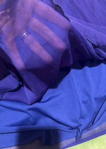 Lacivert mor arası etek- yelek takım. - Görsel 4