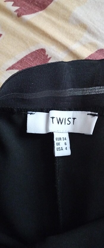 xs Beden siyah Renk Twist siyah kumaş pantolon yenidir dar kaliptir iki pantolon siy