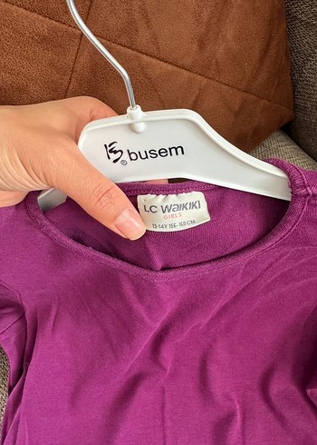 Kız Çocuk Mor Uzun Kollu Basic Tişört - Görsel 5