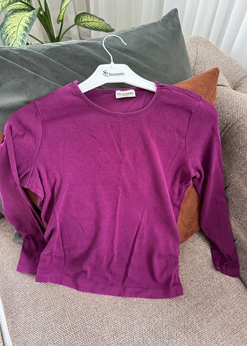 Kız Çocuk Mor Uzun Kollu Basic Tişört - Görsel 2