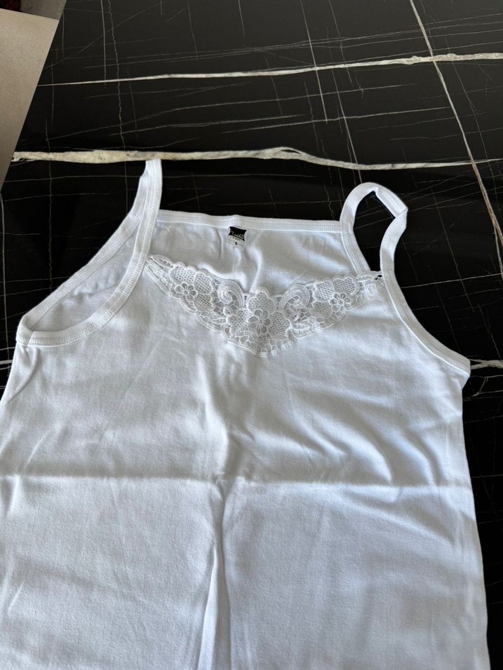 Kız Çocuk Beyaz Atlet - Görsel 3