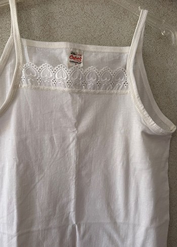 Beyaz İnce Askılı Kız Çocuk Atlet - Görsel 2