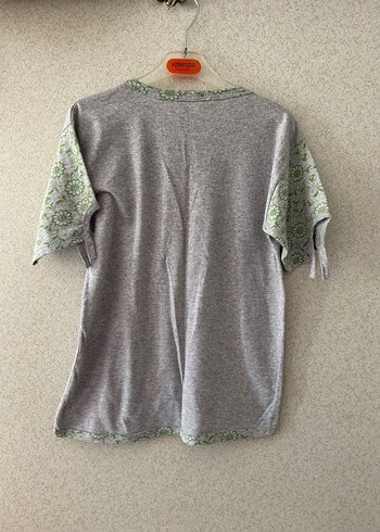 Kız Çocuk Gri Baskılı Kısa Kollu Tişört - Görsel 2