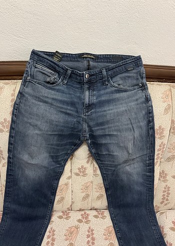 Erkek Mavi Bol Kesim Denim Jean - Görsel 4
