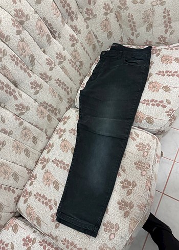 Siyah Erkek Denim Kemerli Regular Fit Jean - Görsel 6