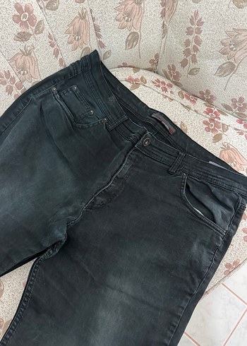 Siyah Erkek Denim Kemerli Regular Fit Jean - Görsel 5