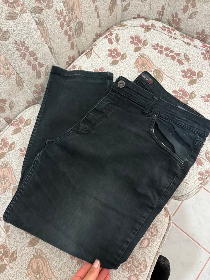 Siyah Erkek Denim Kemerli Regular Fit Jean - Görsel 3