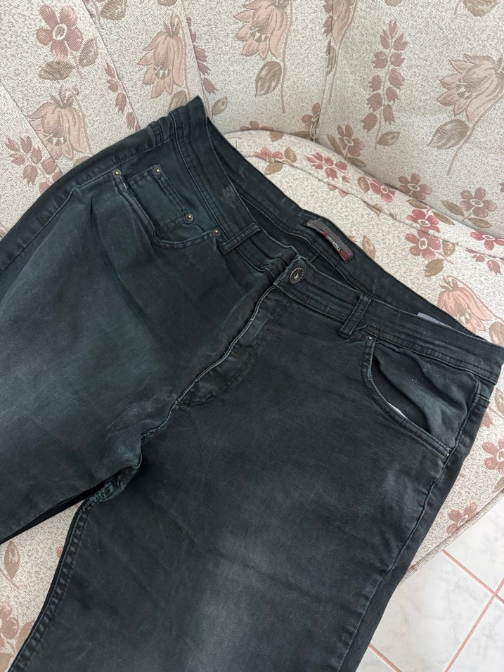 Siyah Erkek Denim Kemerli Regular Fit Jean - Görsel 5