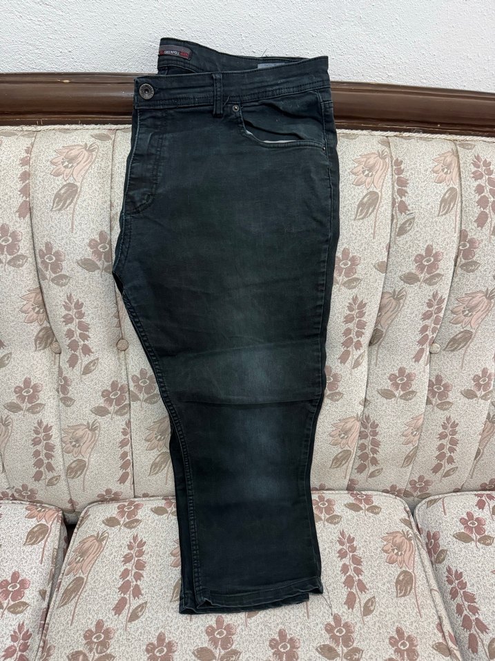 Siyah Erkek Denim Kemerli Regular Fit Jean - Görsel 2