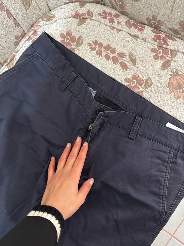 Erkek Lacivert Rahat Kesim Koton Pantolon - Görsel 4