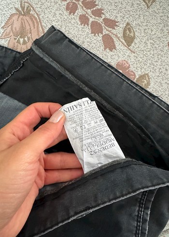 Gri Regular Fit Kemerli Denim Erkek Pantolon - Görsel 4