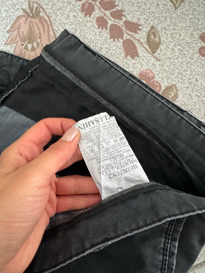 Gri Regular Fit Kemerli Denim Erkek Pantolon - Görsel 4