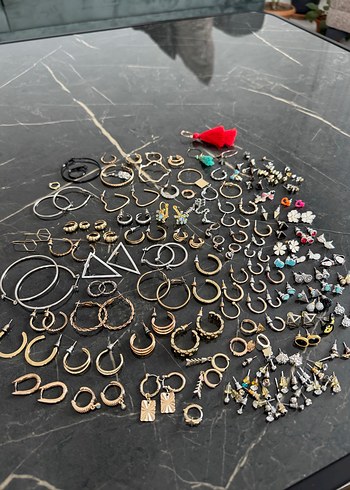 Bohem Tarz Mini Boncuklu Altın Küpeler - Görsel 12