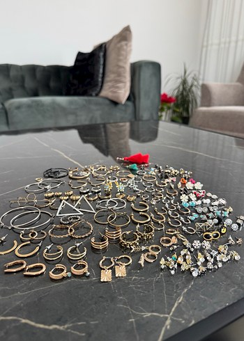 Bohem Tarz Mini Boncuklu Altın Küpeler - Görsel 16