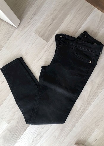 Siyah Kemerli Kadın Denim Pantolon - Görsel 7