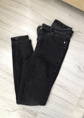 Siyah Kadın Dar Kesim Kot Pantolon - Görsel 6