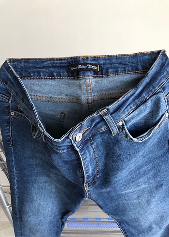 Mavi dar paça Kadın kot Pantolon - Görsel 4