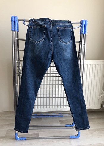 Mavi dar paça Kadın kot Pantolon - Görsel 2