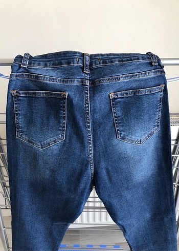 Mavi dar paça Kadın kot Pantolon - Görsel 6