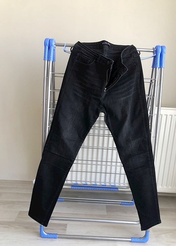 Gri Kadın Kot Pantolon Normal Boy - Görsel 2