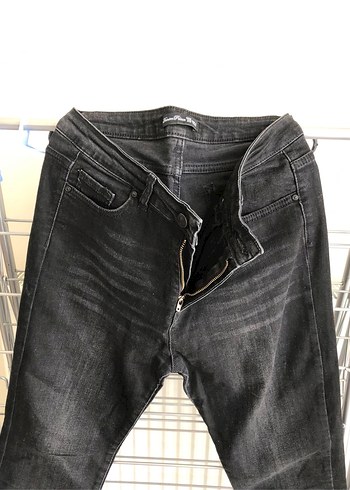 Gri Kadın Kot Pantolon Normal Boy - Görsel 7