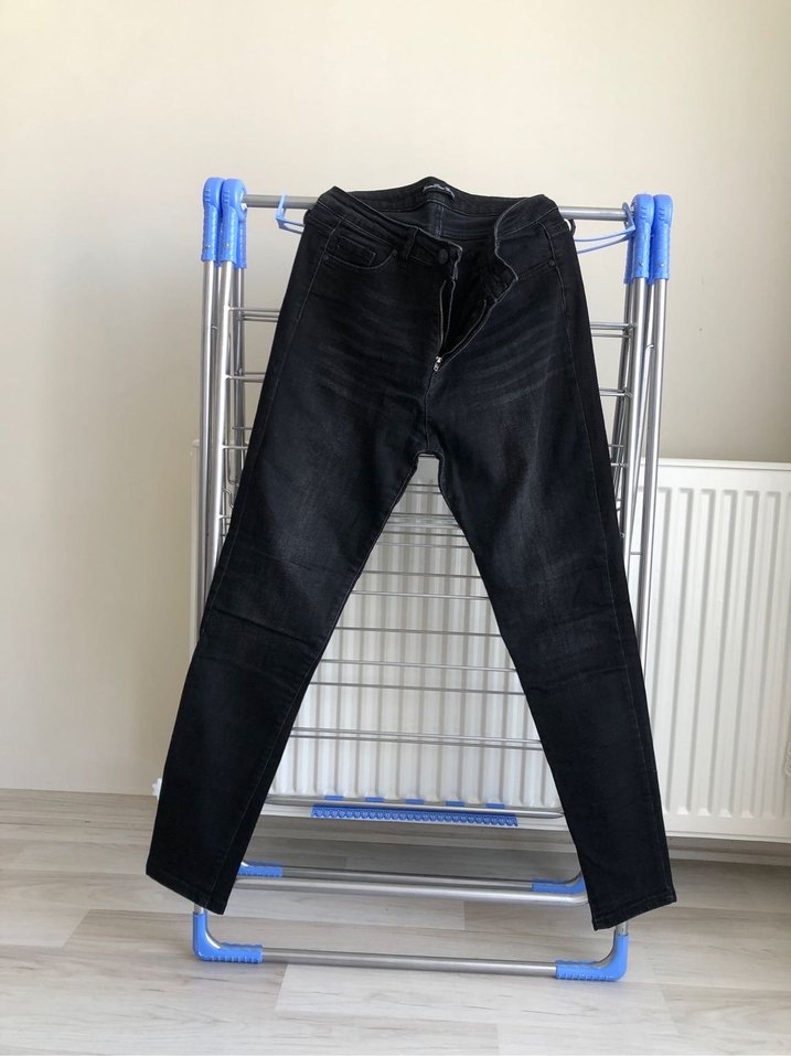 Gri Kadın Kot Pantolon Normal Boy - Görsel 3