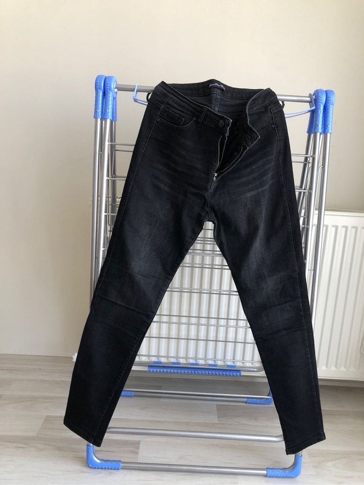 Gri Kadın Kot Pantolon Normal Boy - Görsel 2