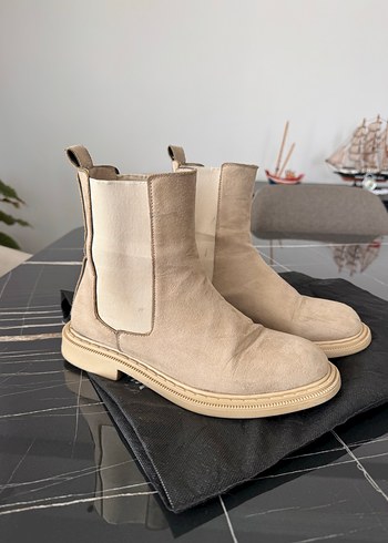 Bej Süet Kadın Platform Topuklu Bot - Görsel 3