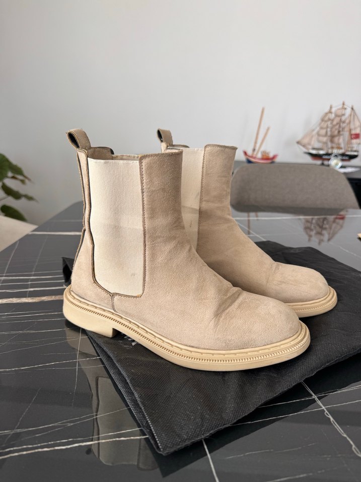 Bej Süet Kadın Platform Topuklu Bot - Görsel 3